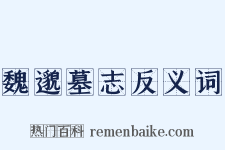 魏邈墓志反义词是什么意思的图片